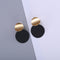 Black Stud Earrings Trendy Gold Color Round Earrings - [neshe.in]