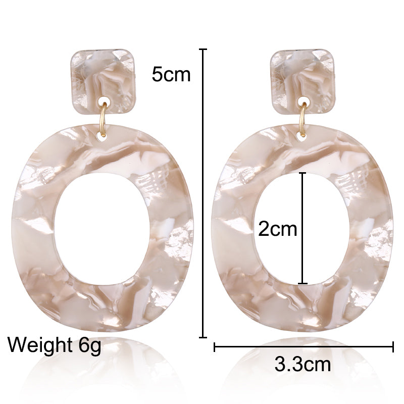 Fashion Acrylic Resin Oval Hoop Earrings - 2 Colors - [neshe.in]