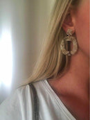 Fashion Acrylic Resin Oval Hoop Earrings - 2 Colors - [neshe.in]