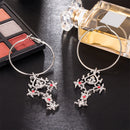 Vintage Red Crystal Cross Boho Long Drop Earrings - 2 Colors - [neshe.in]