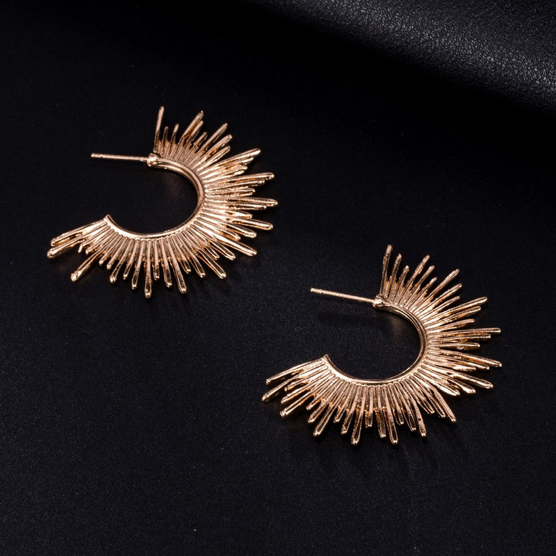Punk Semicircular Vintage Geometric Gold Earrings - [neshe.in]