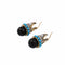 Round Black Palace Crystal Stud Earrings - [neshe.in]