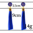 Bohemian Crystal Ethnic Long Tassel Earrings - 5 Colors - [neshe.in]