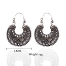 Retro Black Silver Hoop Earrings - [neshe.in]