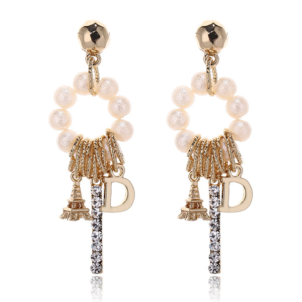 Pearl Circle Tower Tassel Dangle - [neshe.in]