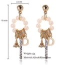 Pearl Circle Tower Tassel Dangle - [neshe.in]