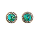 Cute Round Crystal Stud Earrings in 3 Colors - [neshe.in]