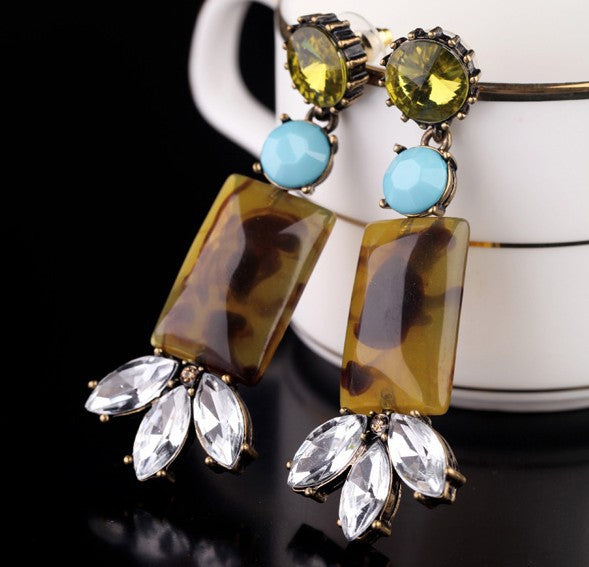 Rectangle brown blue stone crystal - [neshe.in]
