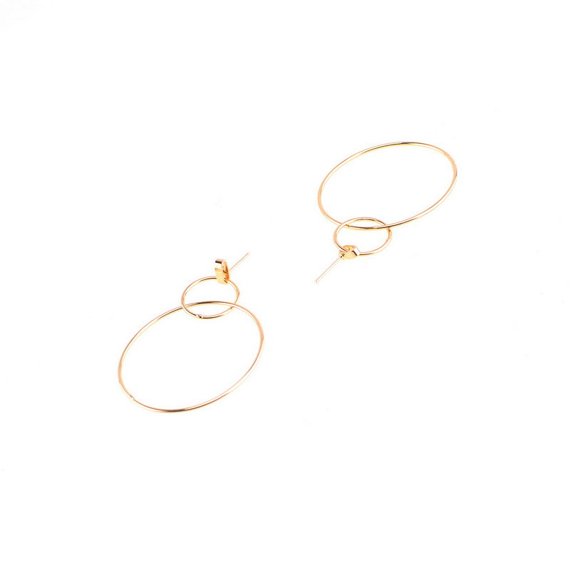 European Double Circle Hoop Gold Earrings - [neshe.in]