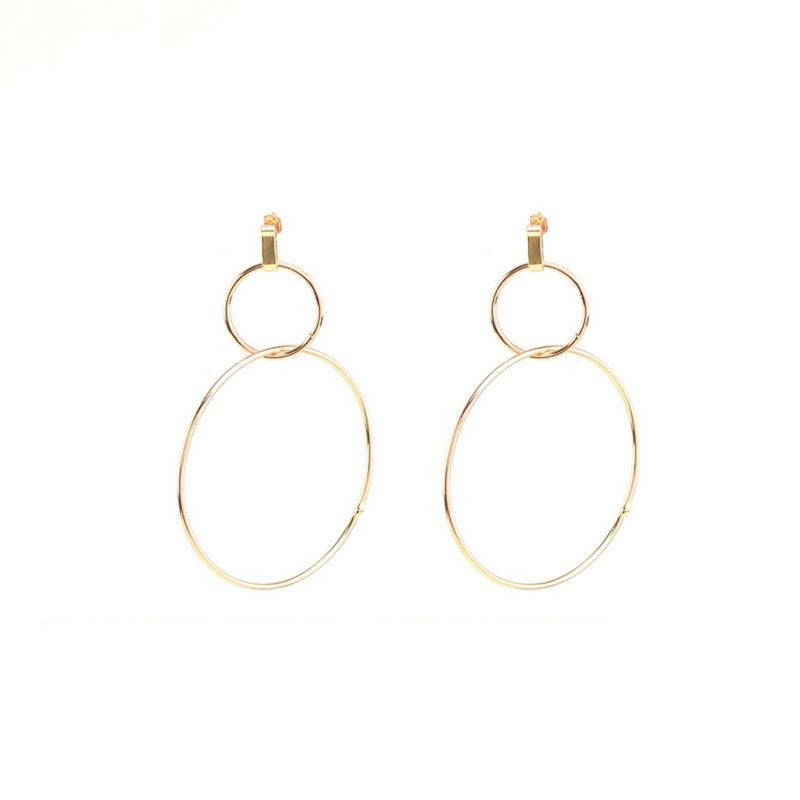 European Double Circle Hoop Gold Earrings - [neshe.in]