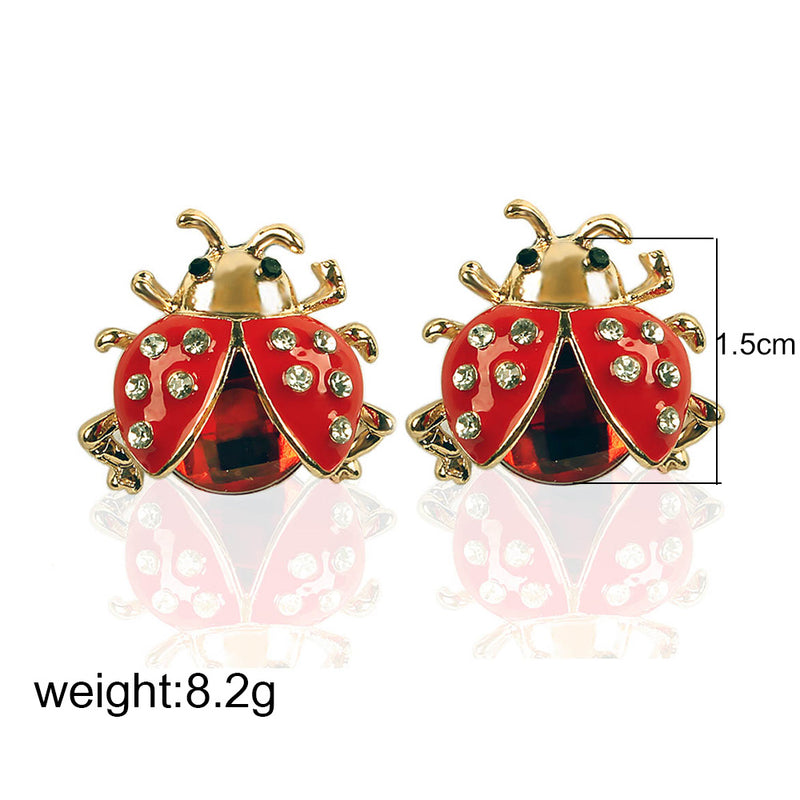 Insect Shaped Lady Bug Earring Stud Style - 3 Colors - [neshe.in]