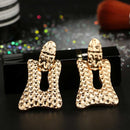 Golden Textured Punk Style Earring - [neshe.in]