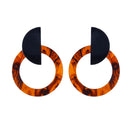 Big Round Geometric Acrylic Hoop Earrings - 2 colors