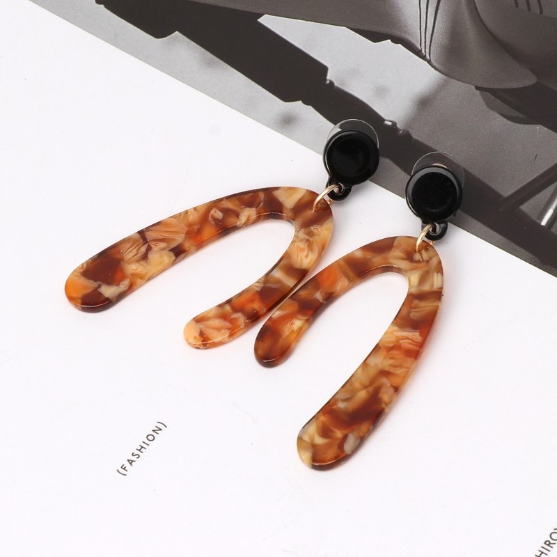 Inverted Irregular Acrylic Dangle Earrings - 5 Colors - [neshe.in]
