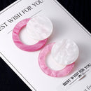 Round Circle Candy Color Acrylic Earrings - 4 Colors - [neshe.in]