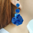 Bohemian Flower Acrylic Drop Dangle Earrings - 2 Colors - [neshe.in]