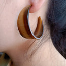 Trendy Round Big Acrylic Hoop Earrings - 2 Colors - [neshe.in]