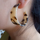 Trendy Round Big Acrylic Hoop Earrings - 2 Colors - [neshe.in]