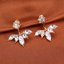 Crystal Tear Drop Ear Jacket - 2 Colors (Gold & Rose Gold) - [neshe.in]