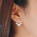 Crystal Tear Drop Ear Jacket - 2 Colors (Gold & Rose Gold) - [neshe.in]