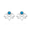 Flower shape blue stone -Ear jacket - 2 Styles - [neshe.in]
