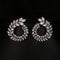 Oval CZ Crystal Statement Hoop Studs - 2 Colors - [neshe.in]