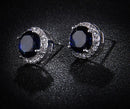 Classic Round CZ Crystal Stud Earrings - 8 colors - [neshe.in]