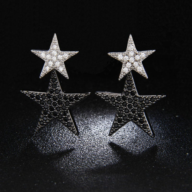 Star AAA+ CZ Crystal Drop Earrings - 2 Colors - [neshe.in]