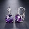 Square CZ Crystal Drop Stud Earrings - 4 Colors - [neshe.in]