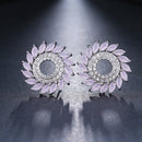 Luxury Round CZ Crystal Stud Earrings - 6 Colors - [neshe.in]