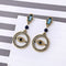 Alloy Rhinestone Eye Round Vintage Drop Earrings - [neshe.in]