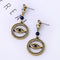 Alloy Rhinestone Eye Round Vintage Drop Earrings - [neshe.in]