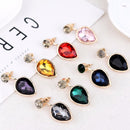 Exaggerated Crystal Drop Stud Ear Jacket - 4 Colors - [neshe.in]