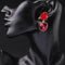 Red Heart Flower Enamel Drop Statement Party Earrings - [neshe.in]