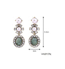 Ethnic Green Opal Pearl Crystal Drop Earring - [neshe.in]