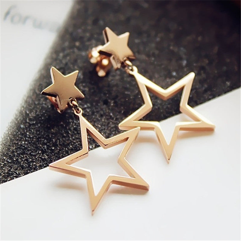 Star Earrings  Minimalist Trendy Statement Earrings- 2 Color - [neshe.in]