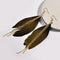 Feather water drop golden textured Earring - [neshe.in]