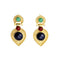 Luxurious Gold Color Gem Pan Shape Statement Earring - [neshe.in]