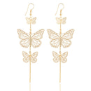 Butterfly drop Hollow flower Long tassels earring - [neshe.in]