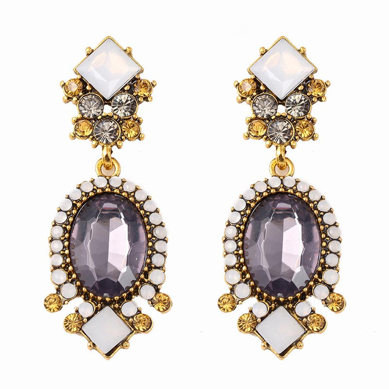 Geometric  vintage Gothic designer wedding crystal Earring - [neshe.in]