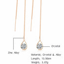 Single Crystal Golden Chain Earring - [neshe.in]