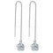 Long Flower Drop Earrings  Cubic Zirconia  - 2 Metal Color - [neshe.in]