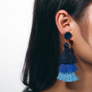 Boho with Rock Stone Tassel Earrings Dangle Earring- 4 Color - [neshe.in]