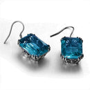 Green and Blue Austrian Crystal Drop Silver Earrings - 2 Colors