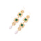 Green Crystal Long Drop Hollow Earrings - [neshe.in]
