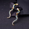 Chic Blue Crystal Snake Dangle Earrings - [neshe.in]
