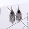 Grey-Blue Opal Antique Silver Ethnic Tassels Earring - [neshe.in]