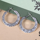 Trendy Antique Silver Moon Earrings - [neshe.in]