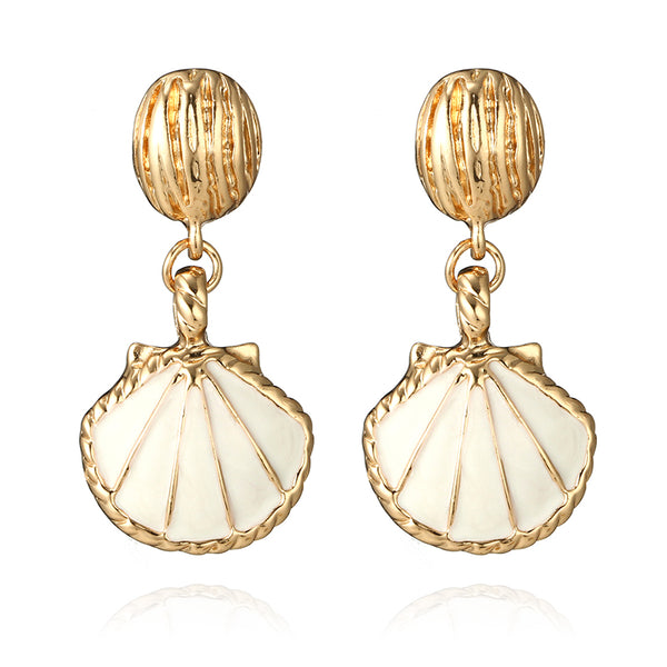 Vintage Colorful Shell Drop Earrings - 2 Colors - [neshe.in]