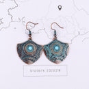 Ethnic Antique Shield Shape Drop Earrings - [neshe.in]